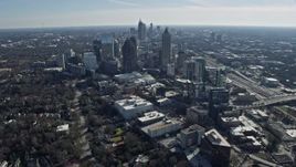 6.7K aerial stock footage approach the Midtown Atlanta skyline, Georgia Aerial Stock Footage | AX0171_0036