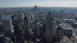 6.7K aerial stock footage fly over Midtown Atlanta toward tall skyscrapers, Georgia Aerial Stock Footage | AX0171_0037
