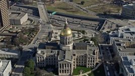6.7K aerial stock footage of the Georgia State Capitol building in Atlanta Aerial Stock Footage | AX0171_0058