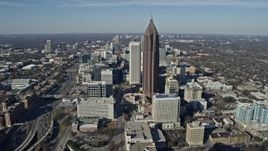 6.7K aerial stock footage of flying past Downtown Atlanta skyscrapers toward Midtown, Georgia Aerial Stock Footage | AX0171_0076