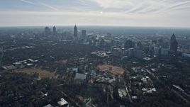 6.7K aerial stock footage of a view of Midtown and Downtown Atlanta, Georgia Aerial Stock Footage | AX0171_0098