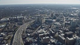 6.7K aerial stock footage approach a hospital in Downtown Atlanta, Georgia Aerial Stock Footage | AX0171_0103
