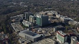 6.7K aerial stock footage of circling around the CDC buildings in Atlanta, Georgia Aerial Stock Footage | AX0171_0119