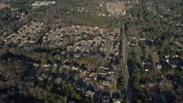 6.7K aerial stock footage approach and tilt to suburban homes in Lilburn, Georgia Aerial Stock Footage | AX0171_0131