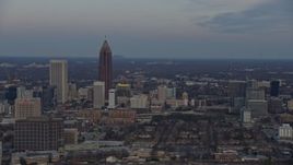 6.7K aerial stock footage of skyscrapers in Midtown Atlanta at sunset, Georgia Aerial Stock Footage | AX0171_0164