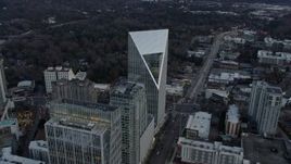 6.7K aerial stock footage approach and orbit Terminus office complex at sunset, Atlanta, Georgia Aerial Stock Footage | AX0171_0171