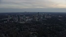6.7K aerial stock footage flyby Buckhead office buildings and skyscrapers at sunset, Atlanta, Georgia Aerial Stock Footage | AX0171_0177
