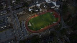 6.7K aerial stock footage of a high school and sports field at sunset, Atlanta, Georgia Aerial Stock Footage | AX0171_0180