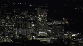 6.7K aerial stock footage of the Terminus office complex at night in Buckhead, Atlanta, Georgia Aerial Stock Footage | AX0171_0211