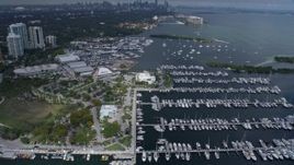 6.7K aerial stock footage approach Miami City Hall and tilt to a bird's eye view, Miami, Florida Aerial Stock Footage | AX0172_013