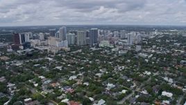 6.7K aerial stock footage tilt from bird's eye view of waterfront homes to reveal Downtown Fort Lauderdale, Florida Aerial Stock Footage | AX0172_045