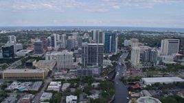 6.7K aerial stock footage of flying over office buildings and condominium complexes in Fort Lauderdale, Florida Aerial Stock Footage | AX0172_048