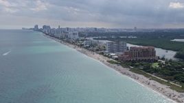 6.7K aerial stock footage of flying past beachfront hotels and condos in Hollywood, Florida Aerial Stock Footage | AX0172_067