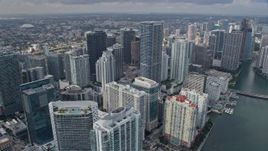 6.7K aerial stock footage a view of the city's skyscrapers in Downtown Miami, Florida Aerial Stock Footage | AX0172_096