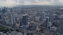6.7K aerial stock footage fly over skyscrapers and city buildings in Downtown Miami, Florida Aerial Stock Footage | AX0172_099