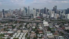 6.7K aerial stock footage of slowly passing skyscrapers and city buildings in Downtown Miami, Florida Aerial Stock Footage | AX0172_104