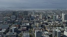 6K aerial stock footage fly past downtown office buildings in Oakland, California Aerial Stock Footage | AX0173_0020