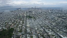 6K aerial stock footage tilt from Inner Richmond to reveal the Downtown San Francisco skyline, California Aerial Stock Footage | AX0173_0063