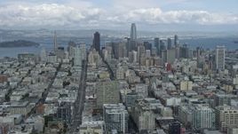 6K aerial stock footage of a wide view of the city's skyline, San Francisco, California Aerial Stock Footage | AX0173_0080