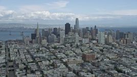 6K aerial stock footage of a wide view of the city's skyline, Downtown San Francisco, California Aerial Stock Footage | AX0173_0081