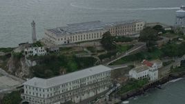 6K aerial stock footage approach and ascend over Alcatraz, California Aerial Stock Footage | AX0173_0088