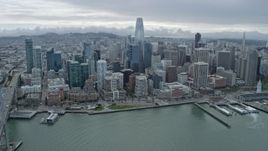 6K aerial stock footage of orbiting Downtown San Francisco skyscrapers, California Aerial Stock Footage | AX0173_0110