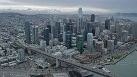 6K aerial stock footage of flying past Downtown San Francisco skyscrapers, California Aerial Stock Footage | AX0173_0111