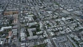 6K aerial stock footage of apartment buildings in the Mission District, San Francisco, California Aerial Stock Footage | AX0173_0114