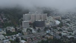 6K aerial stock footage of the UCSF Medical Center in the Inner Sunset District, San Francisco, California Aerial Stock Footage | AX0173_0117