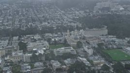 6K aerial stock footage flyby and approach St. Ignatius Church in the Inner Richmond District, San Francisco, California Aerial Stock Footage | AX0173_0119