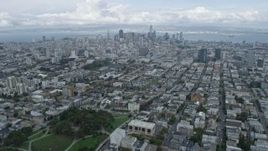 6K aerial stock footage tilt from Western Addition to reveal Downtown San Francisco skyline, California Aerial Stock Footage | AX0173_0122