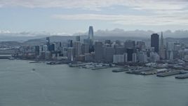 6K aerial stock footage a wide view of the Downtown San Francisco skyline, California Aerial Stock Footage | AX0173_0127