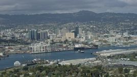 6K aerial stock footage of a wide view of Downtown Oakland, California Aerial Stock Footage | AX0173_0133