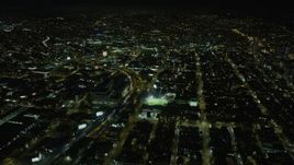 6K aerial stock footage of light traffic on I-80 at night, San Francisco, California Aerial Stock Footage | AX0174_0154