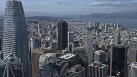 6K aerial stock footage fly over skyscrapers in Downtown San Francisco, California Aerial Stock Footage | AX0175_0126