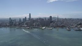 6K aerial stock footage of the Downtown San Francisco skyline, California Aerial Stock Footage | AX0175_0134