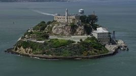 6K aerial stock footage of flying away from Alcatraz, San Francisco, California Aerial Stock Footage | AX0175_0153