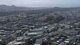 6K aerial stock footage of USF Lone Mountain in Inner Richmond, San Francisco, California Aerial Stock Footage | AX0175_0160