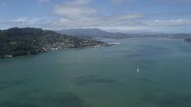 6K aerial stock footage a wide view of Sausalito and Richardson Bay, California Aerial Stock Footage | AX0175_0171