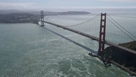 6K aerial stock footage flying toward the Golden Gate Bridge, San Francisco, California Aerial Stock Footage | AX0175_0174