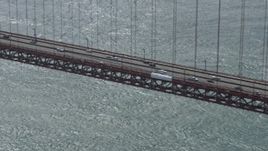 6K aerial stock footage of light traffic on the Golden Gate Bridge, San Francisco, California Aerial Stock Footage | AX0175_0175