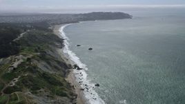 6K aerial stock footage of approaching Baker Beach, San Francisco, California Aerial Stock Footage | AX0175_0178
