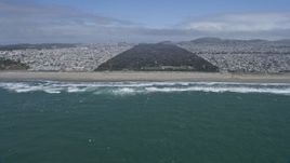 6K aerial stock footage of flying over Ocean Beach and Golden Gate Park, San Francisco, California Aerial Stock Footage | AX0175_0195