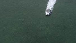6K aerial stock footage of a ferry sailing on San Francisco Bay, California Aerial Stock Footage | AX0175_0203