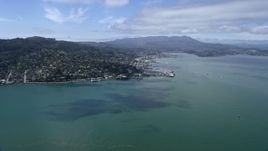 6K aerial stock footage of approaching Sausalito and Richardson Bay, California Aerial Stock Footage | AX0175_0206