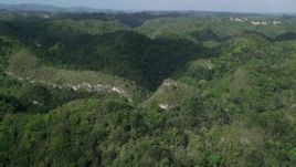 4.8K aerial stock footage Flying over jungle mountains, Karst Forest, Puerto Rico  Aerial Stock Footage | AX101_051