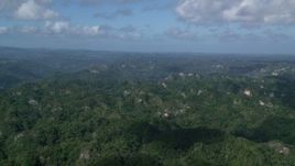 4.8K aerial stock footage of Limestone cliffs and lush green jungle, Karst Forest, Puerto Rico  Aerial Stock Footage | AX101_068