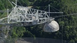 4.8K aerial stock footage Flying along the top of Arecibo Observatory, Puerto Rico  Aerial Stock Footage | AX101_099