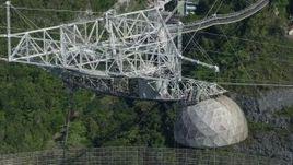 4.8K aerial stock footage Orbiting the tope of Arecibo Observatory, Puerto Rico Aerial Stock Footage | AX101_100E