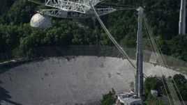 4.8K aerial stock footage Close up of Arecibo Observatory, Puerto Rico Aerial Stock Footage | AX101_103E